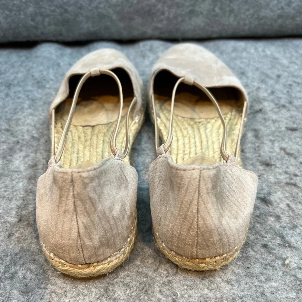 Eileen Fisher Espadrille Flats Suede Leather‎ Beige Slip On Shoes Women's 8.5
